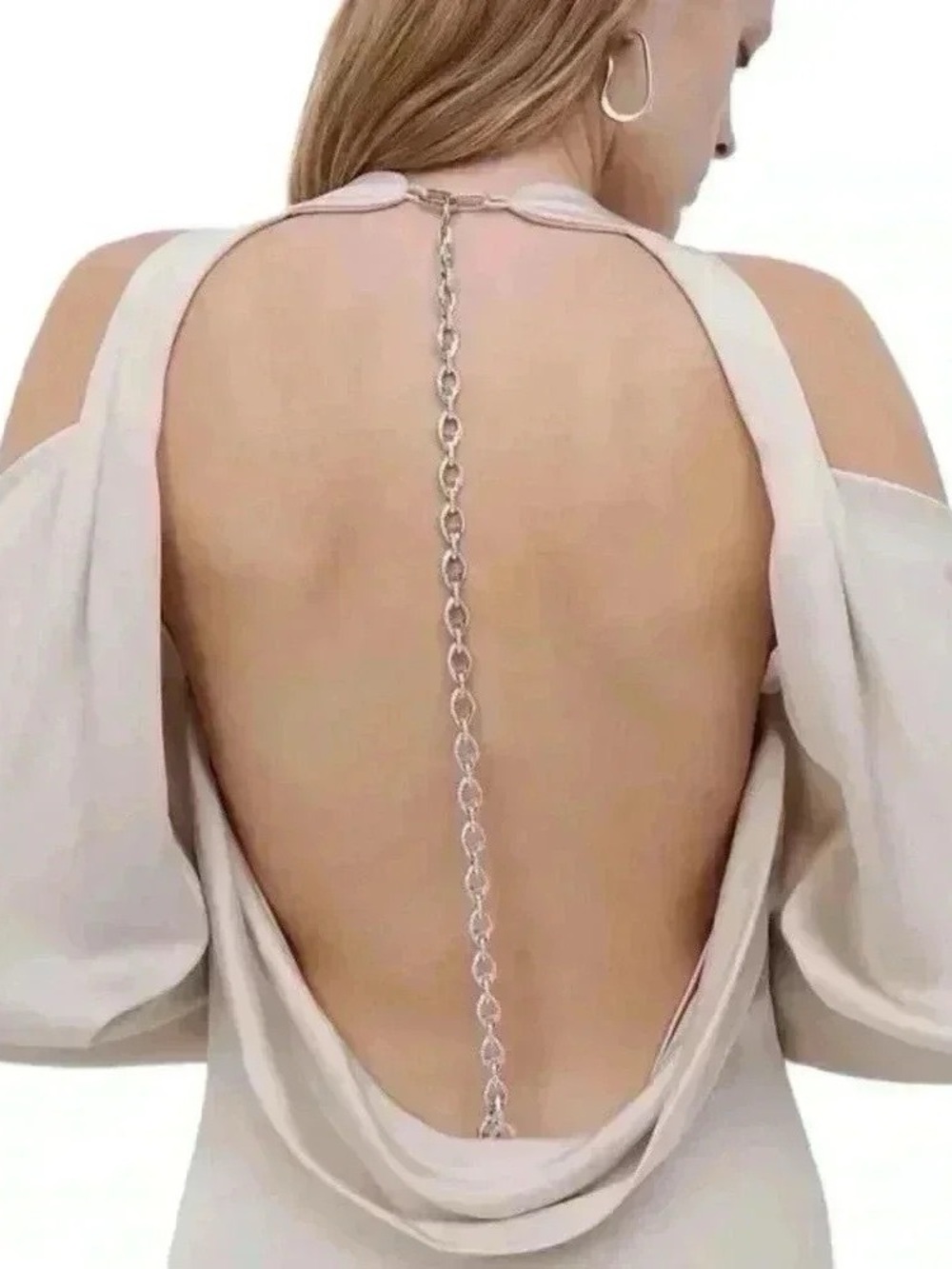 Jonathan Simkhai Caitlyn Champagne Satin Open-Back Gown NWT Women’s 4 – Bridal - Picture 9 of 15